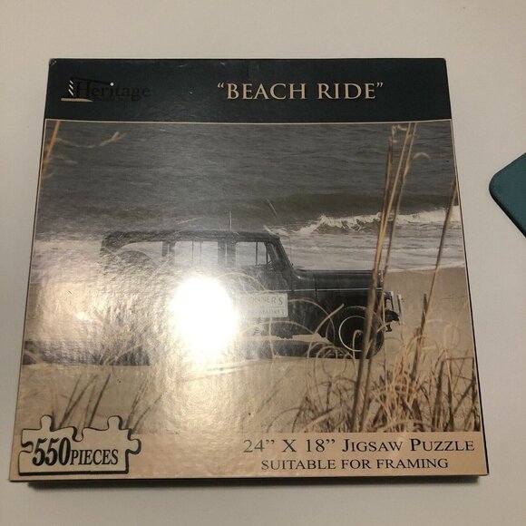 heritage puzzle inc. beach ride 550pc 24”x18” Suitable For Framing Waves Sealed - Picture 2 of 9